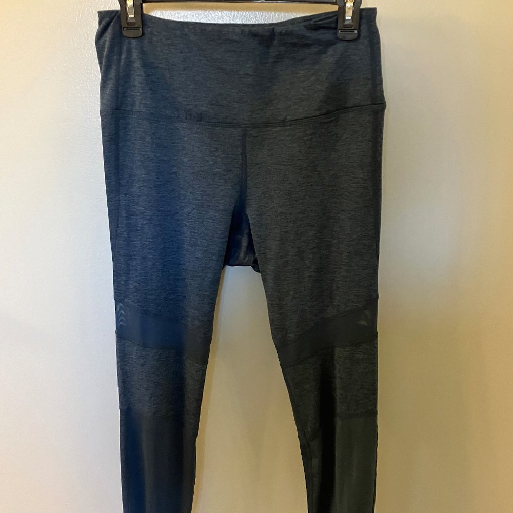 Gaiam Yoga Pants Sz Medium Blue/Dark Turquoise Stretch Leggings Mesh Panels - Picture 1 of 6